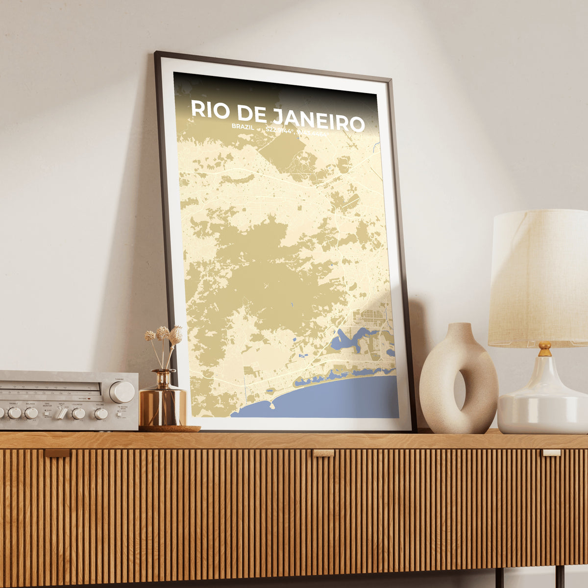 Rio de Janeiro Barn Map Poster