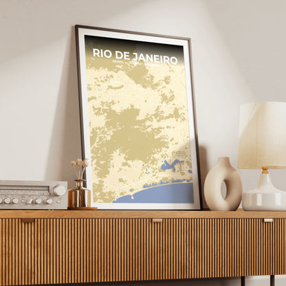 Rio de Janeiro Barn Map Poster