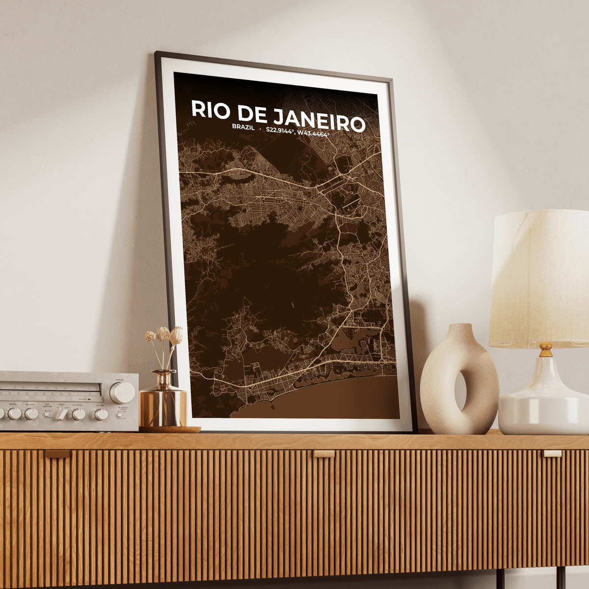 Rio de Janeiro Plum Map Poster