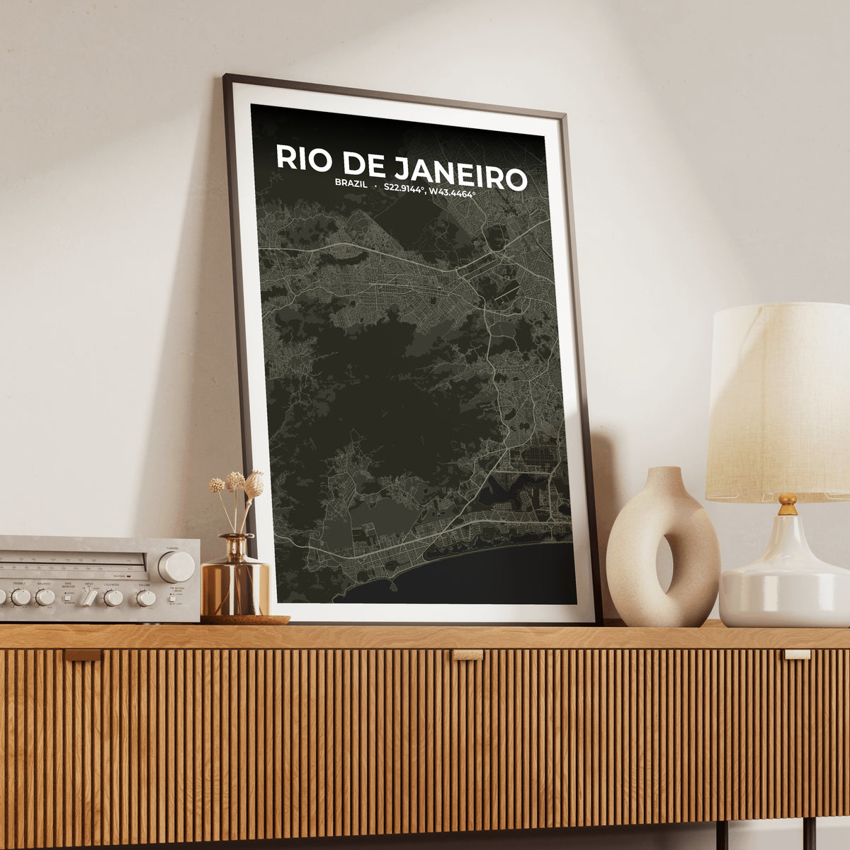 Rio de Janeiro Sable Map Poster