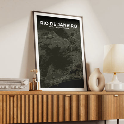 Rio de Janeiro Sable Map Poster