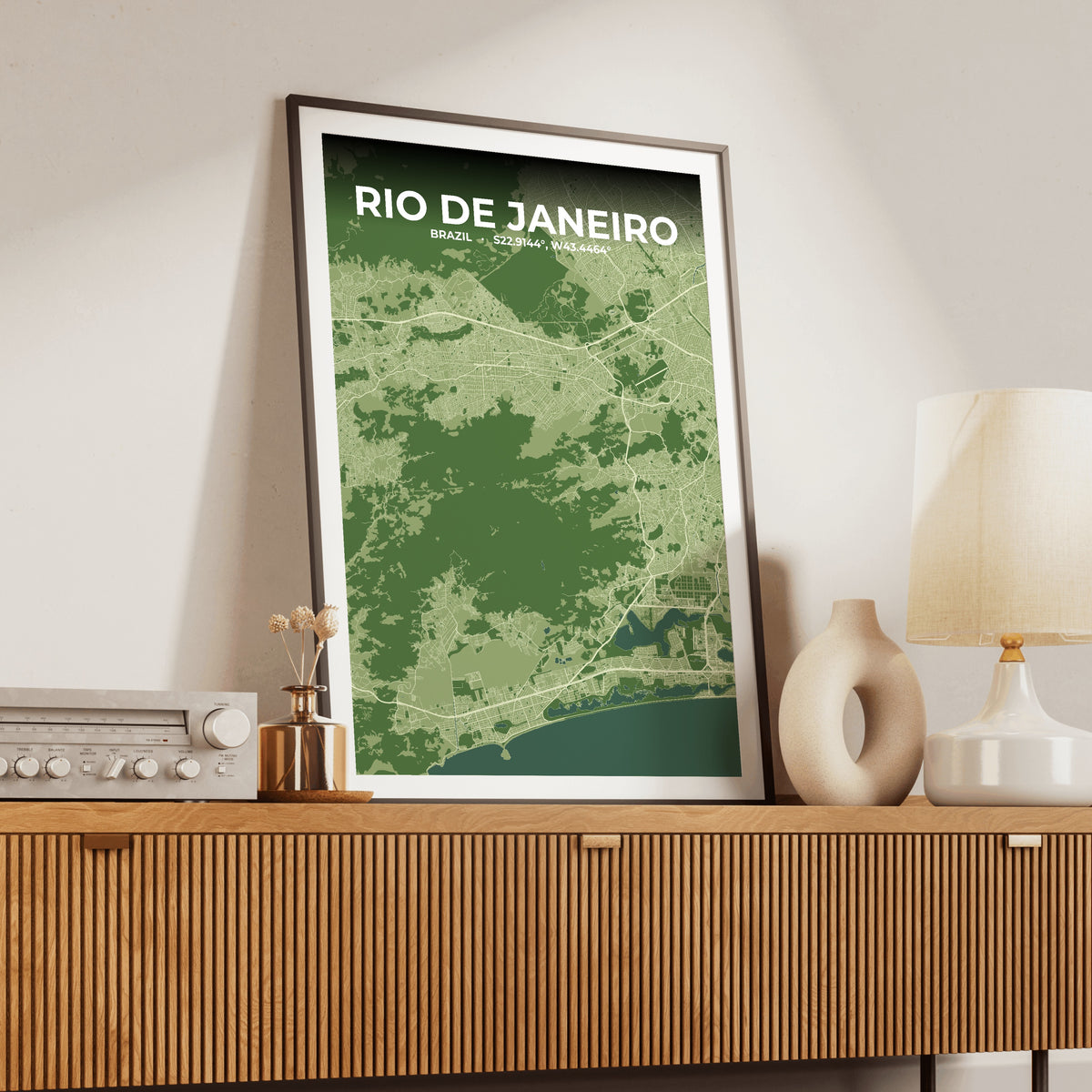 Rio de Janeiro Clay Map Poster