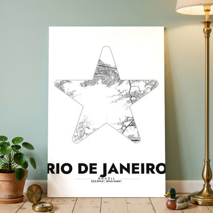 Rio de Janeiro Star Map Poster