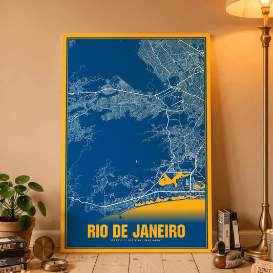 Rio de Janeiro Blockbuster Map Poster