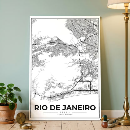 Rio de Janeiro Modern Map Poster