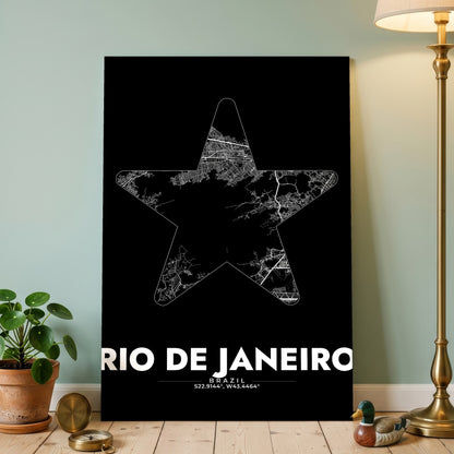 Rio de Janeiro Star Map Poster