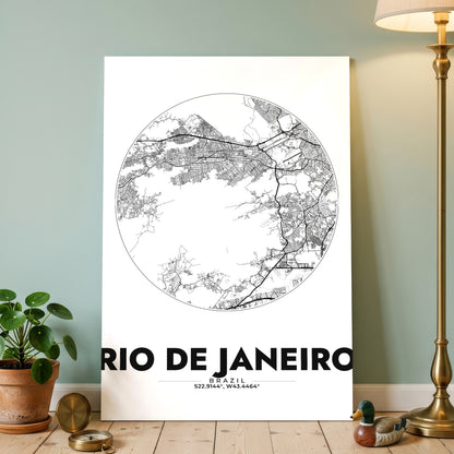 Rio de Janeiro Spot Map Poster