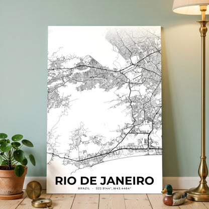 Rio de Janeiro Elegant Map Poster