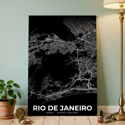 Rio de Janeiro Elegant Map Poster
