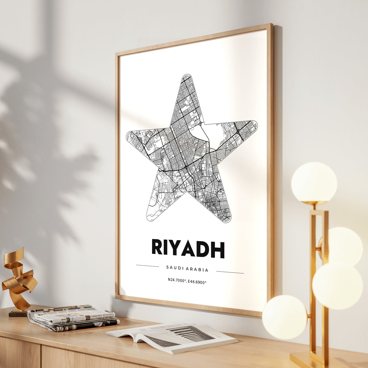 Riyadh Star Map Poster