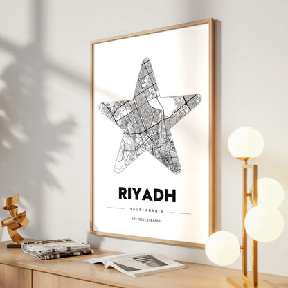 Riyadh Star Map Poster