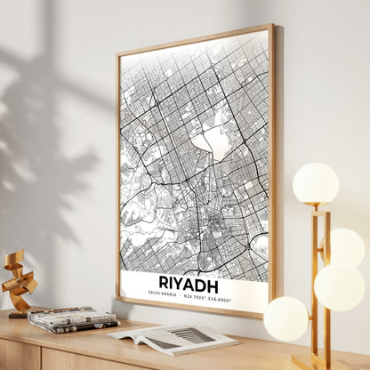 Riyadh Elegant Map Poster