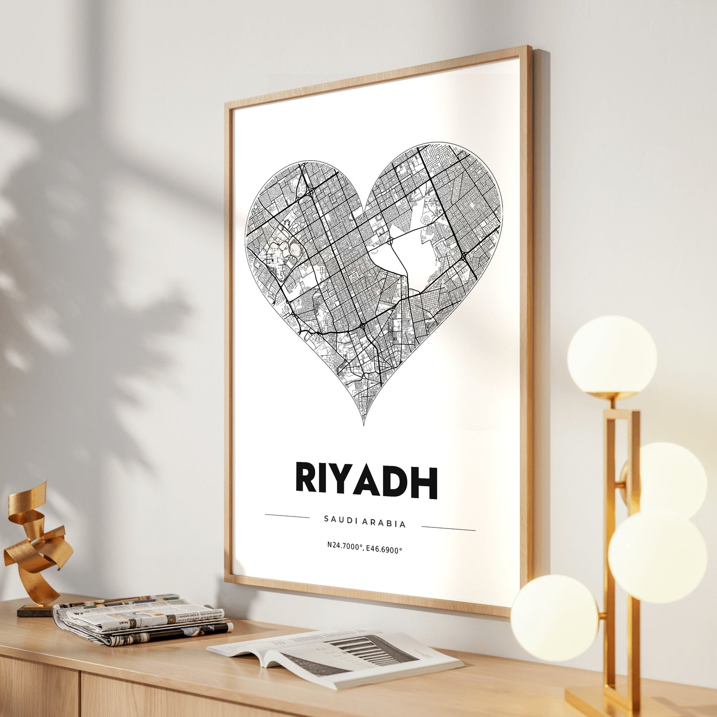 Riyadh Heart Map Poster