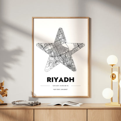 Riyadh Star Map Poster