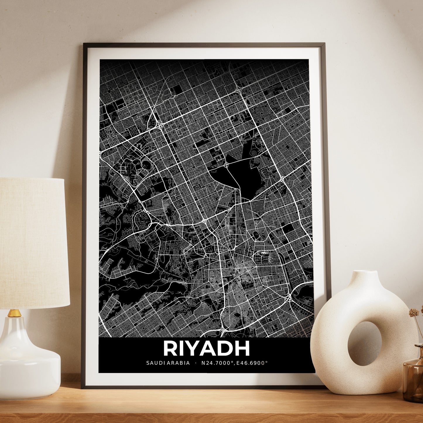 Riyadh Elegant Map Poster