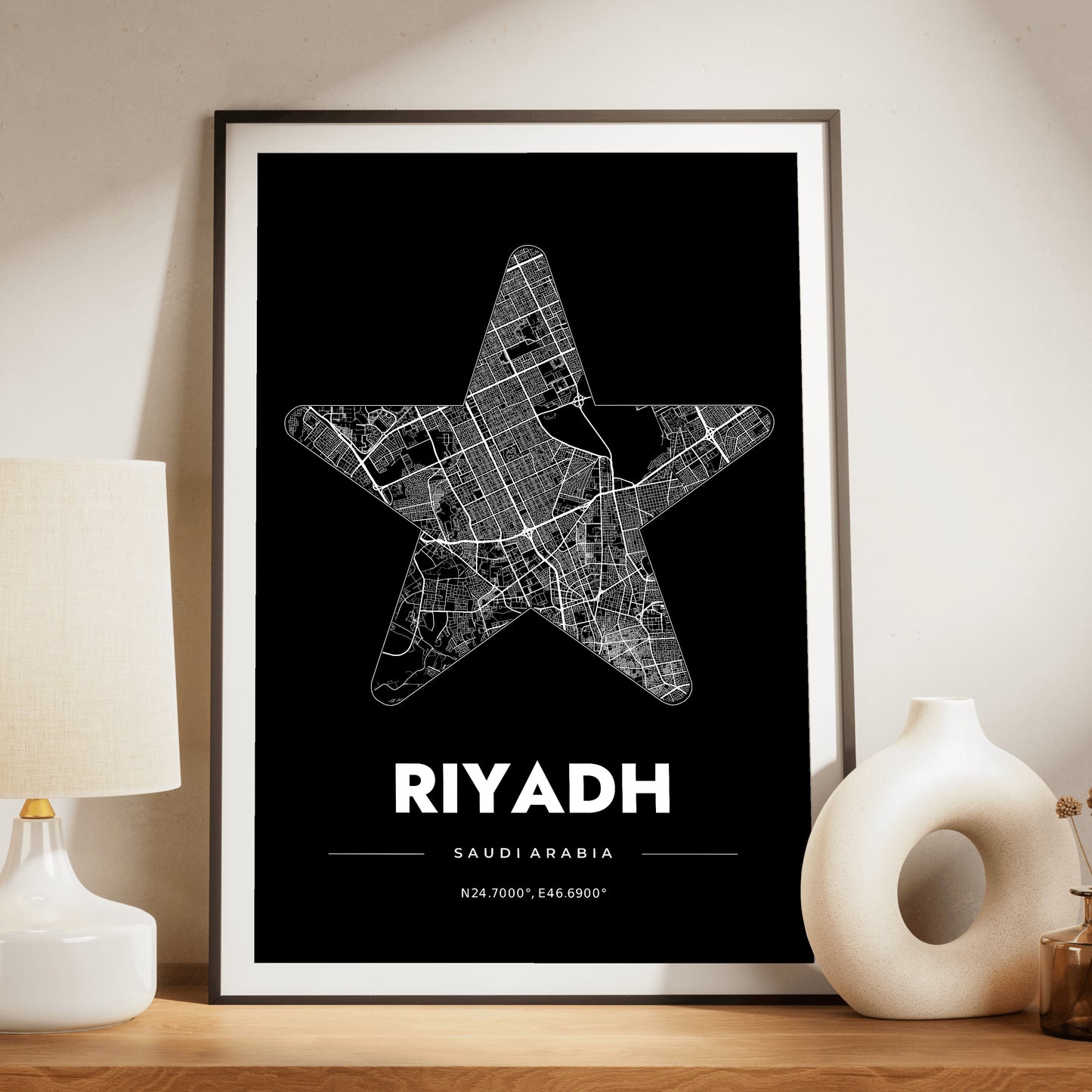 Riyadh Star Map Poster