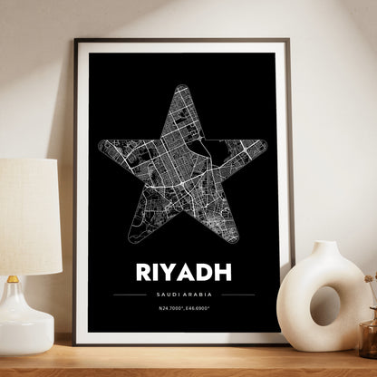 Riyadh Star Map Poster