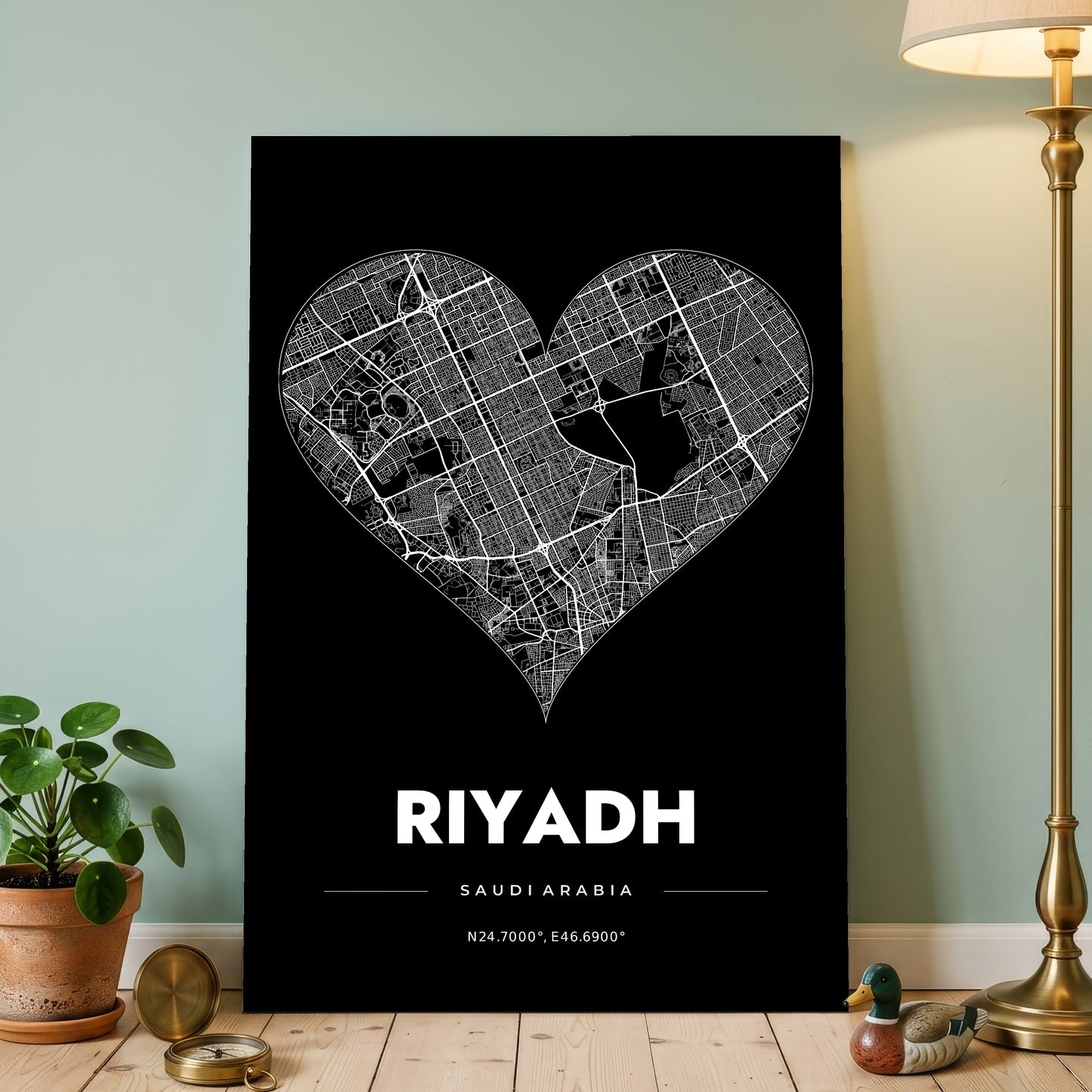 Riyadh Heart Map Poster
