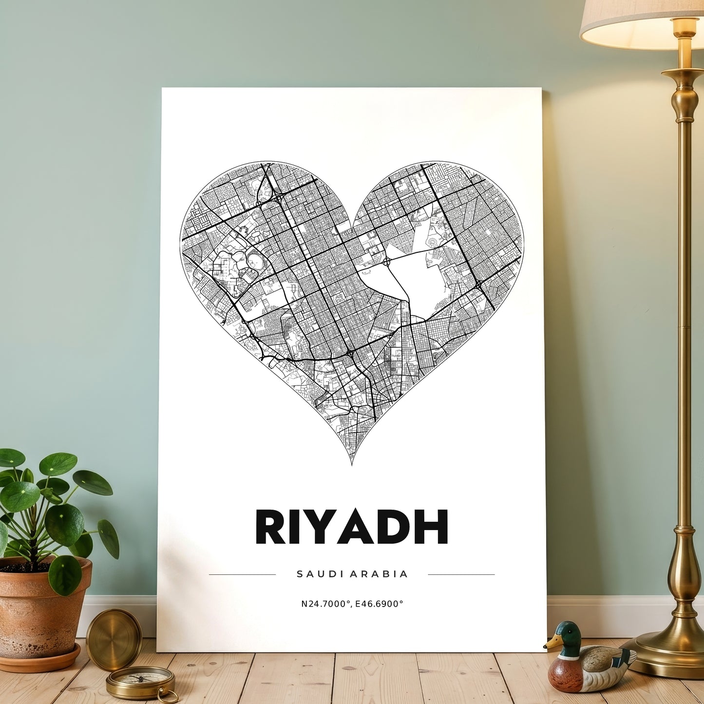 Riyadh Heart Map Poster