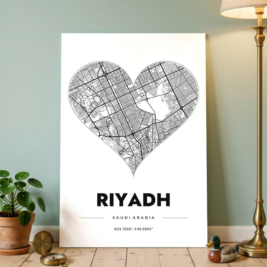 Riyadh Heart Map Poster