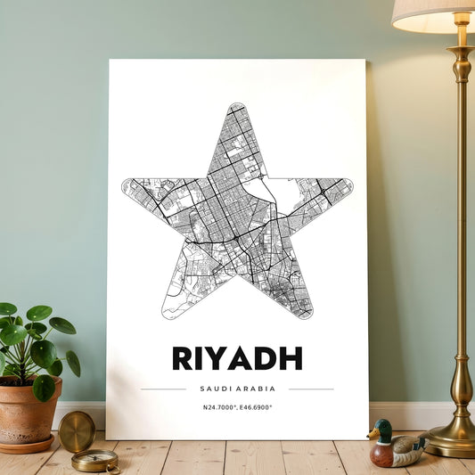 Riyadh Star Map Poster