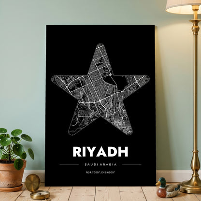 Riyadh Star Map Poster