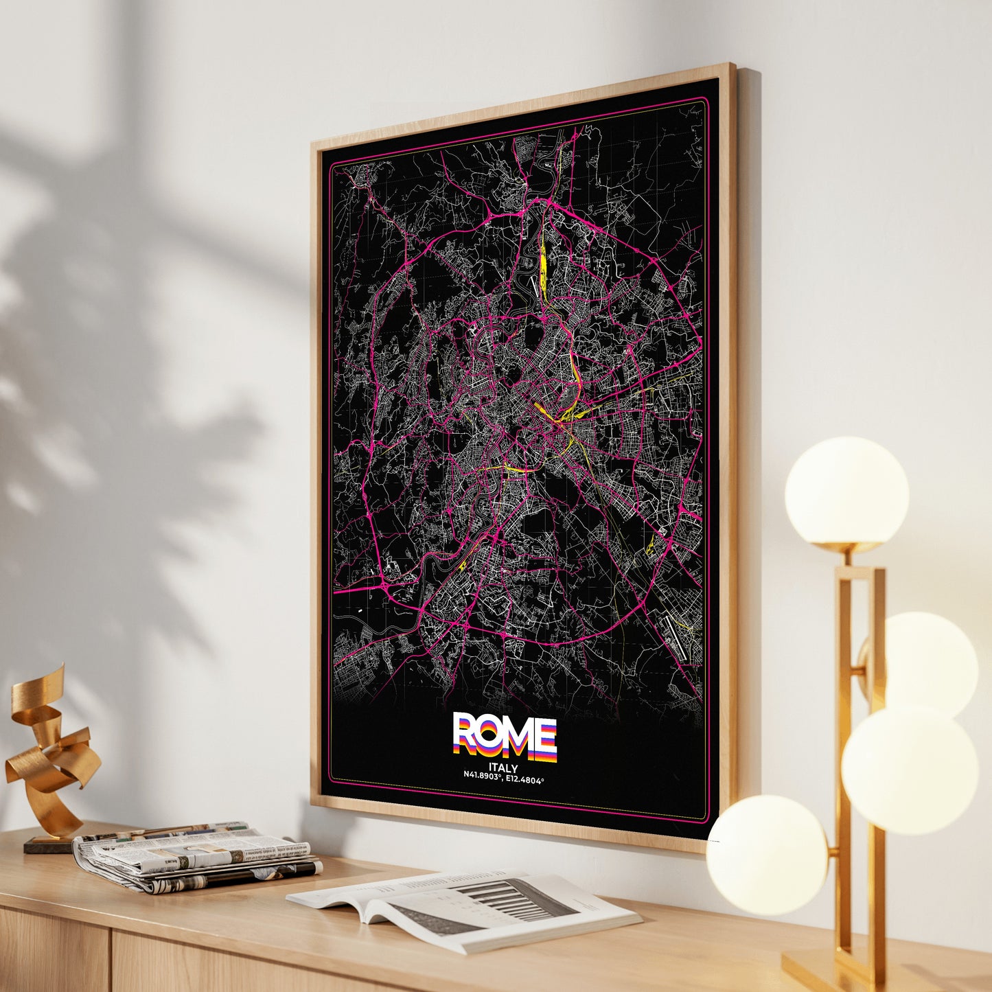 Rome Retro Map Poster