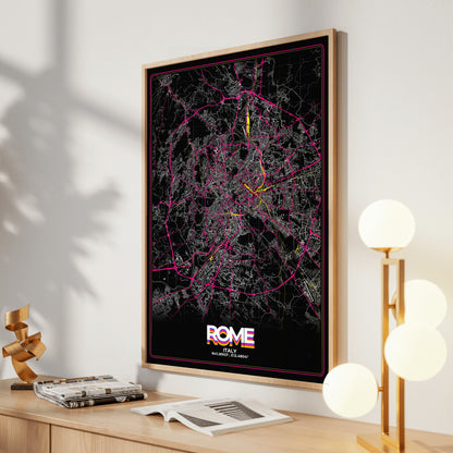 Rome Retro Map Poster
