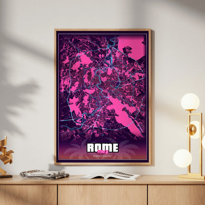Rome GTA Map Poster