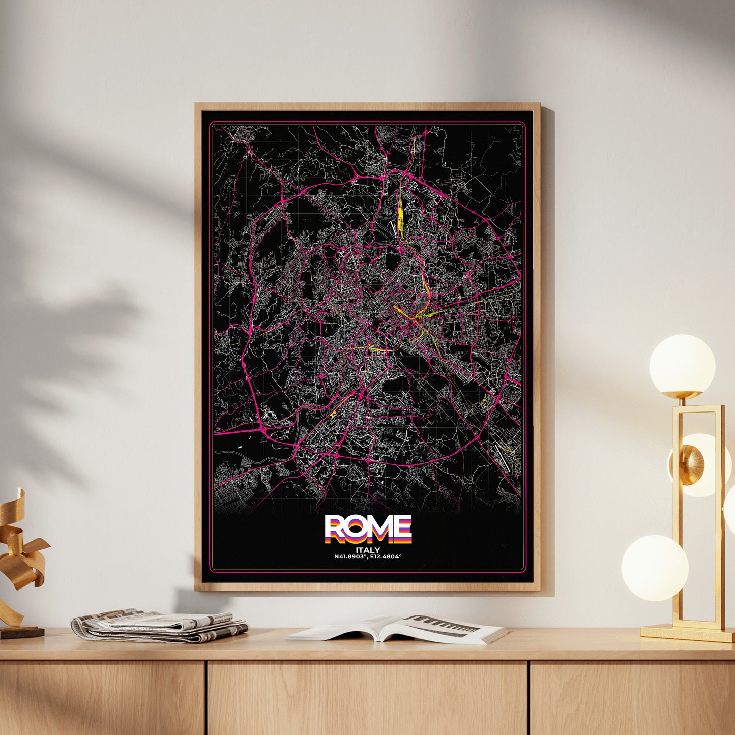 Rome Retro Map Poster