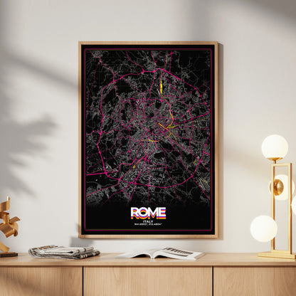 Rome Retro Map Poster