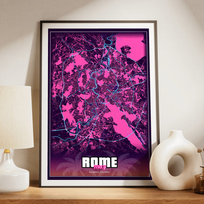 Rome GTA Map Poster