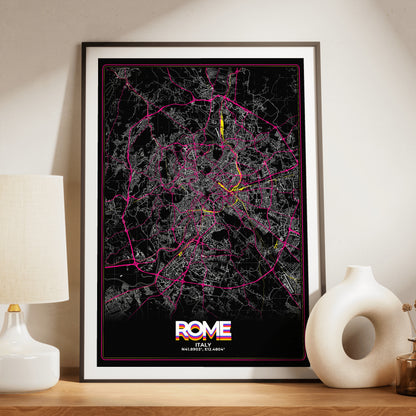 Rome Retro Map Poster