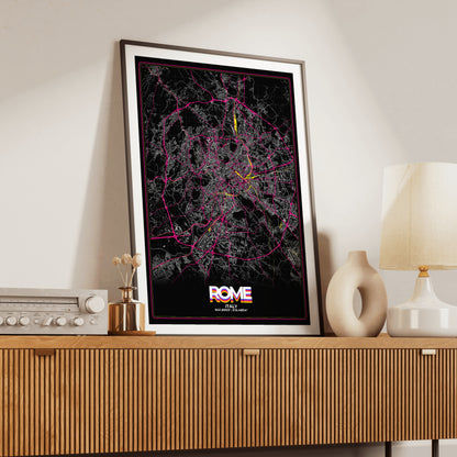 Rome Retro Map Poster