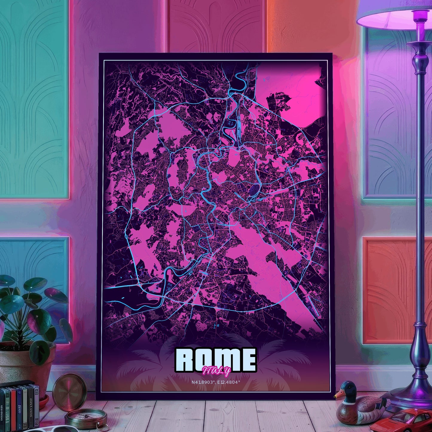 Rome GTA Map Poster