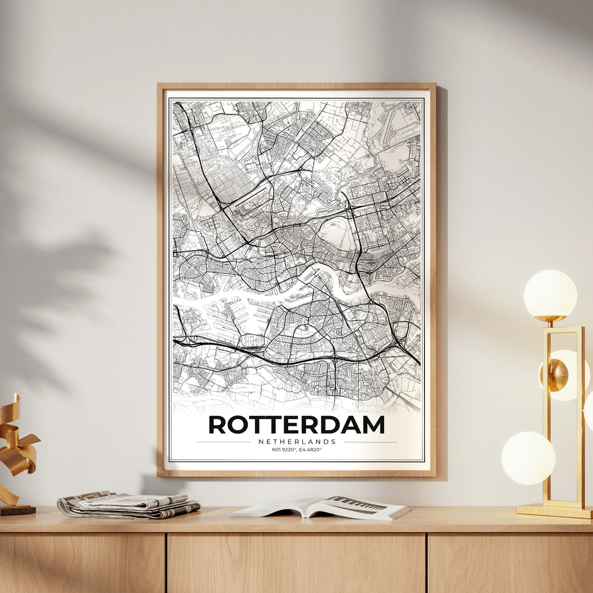 Rotterdam Modern Map Poster