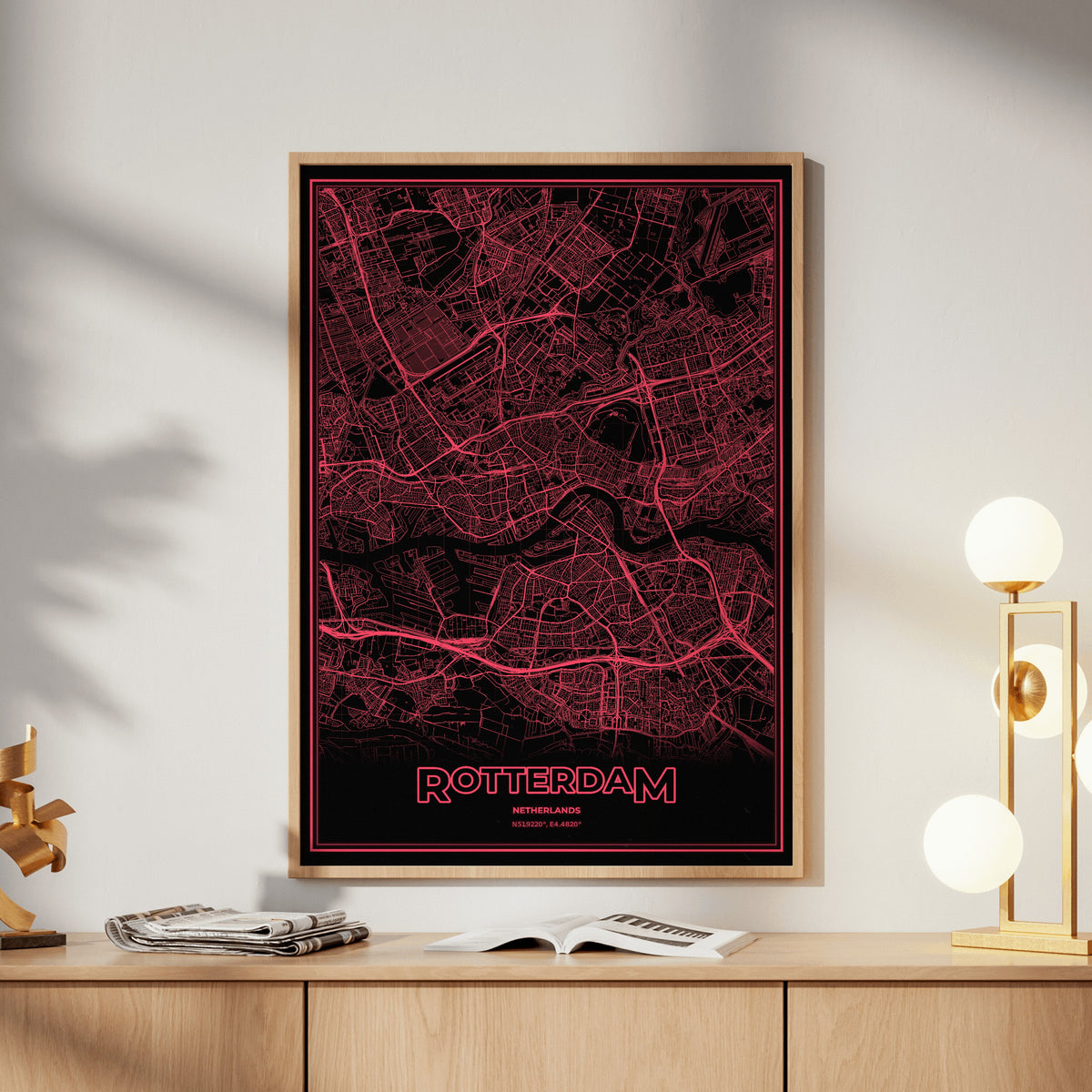 Rotterdam Phosphor Map Poster - System Alert