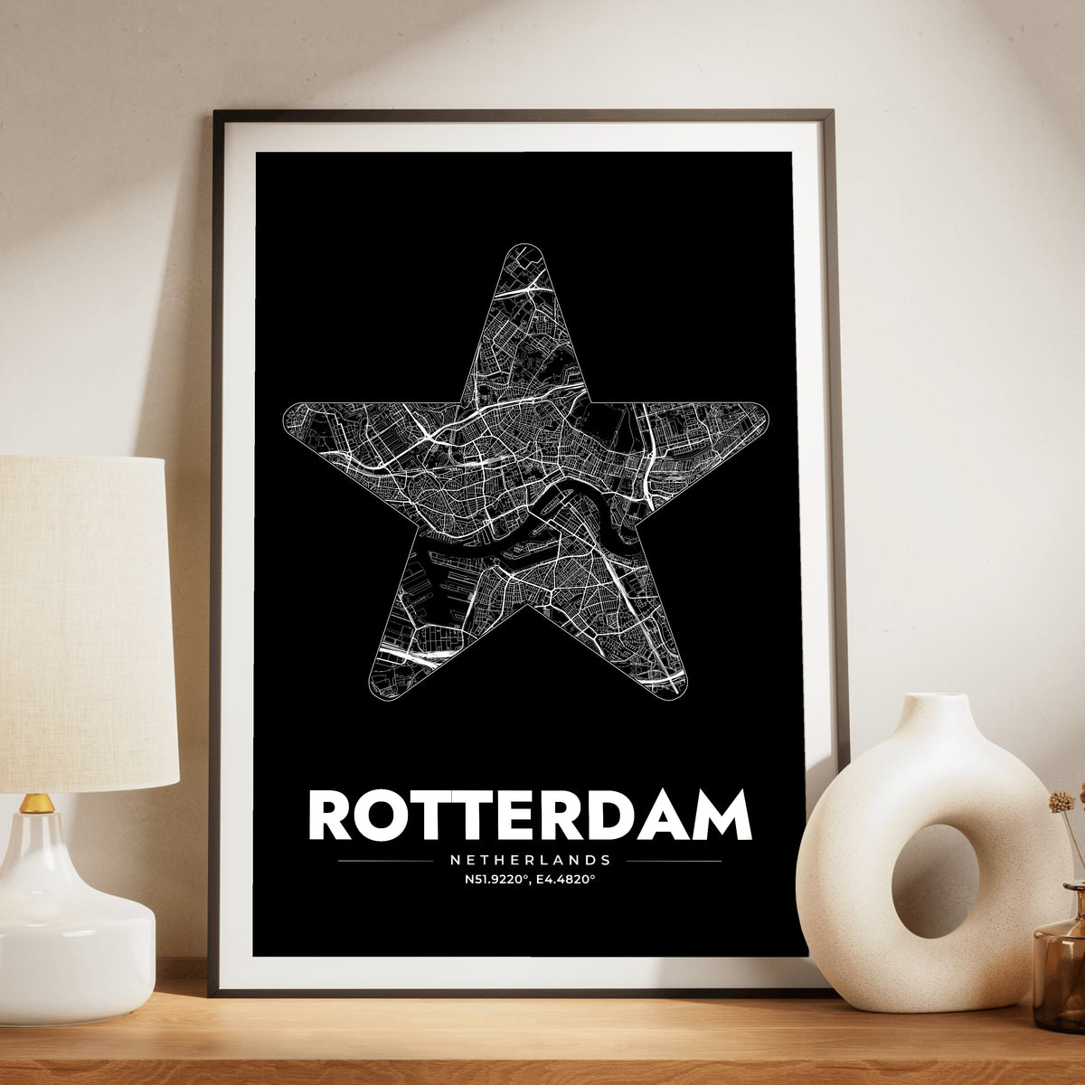 Rotterdam Star Map Poster