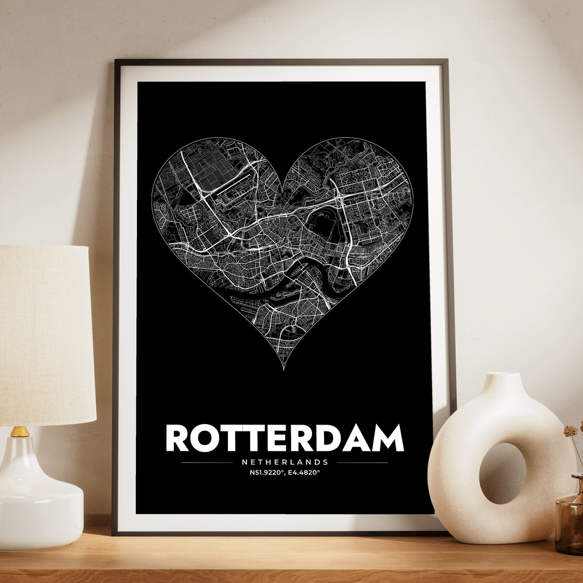 Rotterdam Heart Map Poster