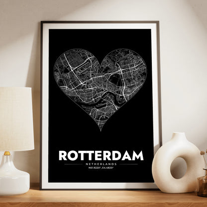 Rotterdam Heart Map Poster