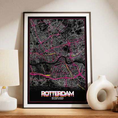 Rotterdam Retro Map Poster