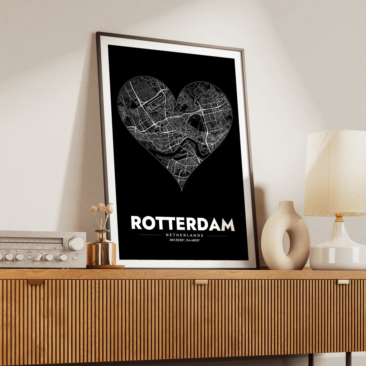 Rotterdam Heart Map Poster