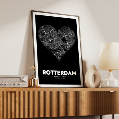 Rotterdam Heart Map Poster
