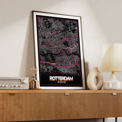 Rotterdam Retro Map Poster
