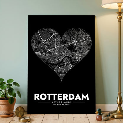 Rotterdam Heart Map Poster