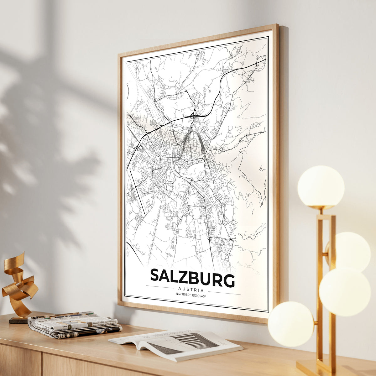 Salzburg Modern Map Poster