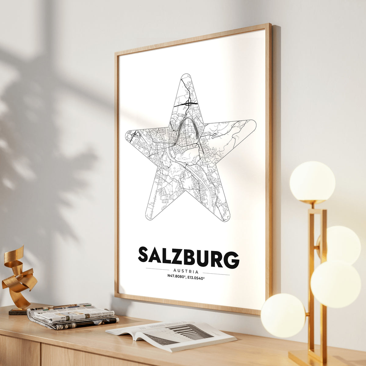 Salzburg Star Map Poster