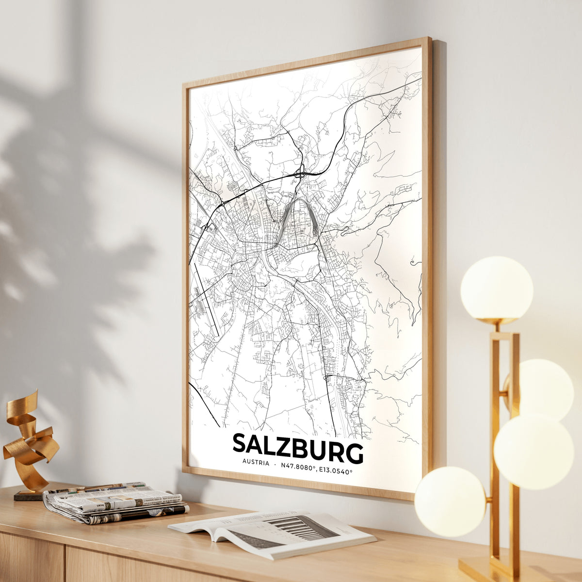 Salzburg Elegant Map Poster