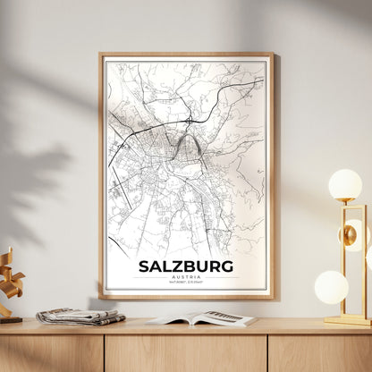 Salzburg Modern Map Poster