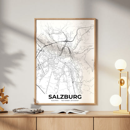Salzburg Elegant Map Poster